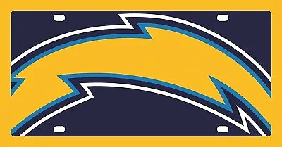 Los Angeles Chargers Premium Laser Cut Tag License Plate Mirrored Acrylic... • $33.79