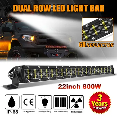 6D 22INCH 600W LED LIGHT BAR Spot Flood Combo For Ford Offroad Truck SUV ATV 24  • $68.99