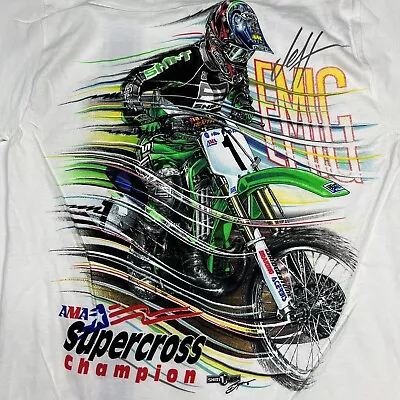 Vintage Jeff Emig T-Shirt Shirt Supercross Motorcycle Size S Single Stitch 90s • $36