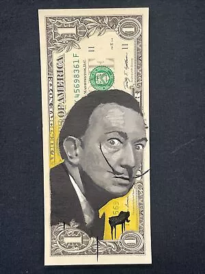 Salvidor Dali 1 Dollar Bill Original Painting Graffiti Art Street Art • $75