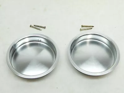 $7.99 • Buy 2pcs IVES Satin Nickel Silver Closet Sliding Door Finger Pull Cup 2-1/8  Bore ES