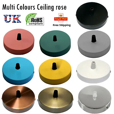 £5.89 • Buy Multi Colour Vintage Industrial Ceiling Rose Light Pendant For Fabric Cable UK