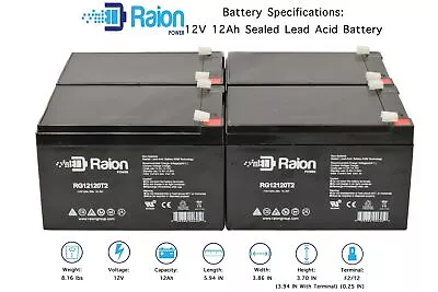 Raion Power 12V 12Ah Battery For Pacelite Scooter - 4PK • $108.95