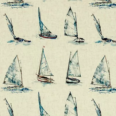 £23.99 • Buy Clarke And Clarke Yachts Linen Matt PVC WIPE CLEAN Tablecloth Oilcloth