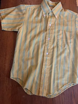 Vintage 1950s Brent Jr Plaid Shirt Kids 10 Rockabilly Western Turquoise Yellow • $14.95