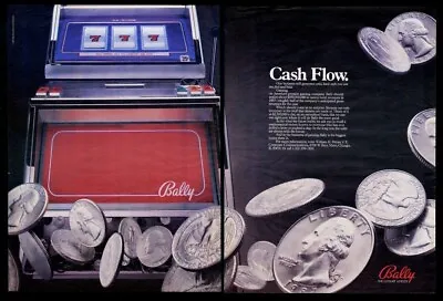 1987 Bally Slot Machine & Quarters Photo Vintage Print Ad • $9.99