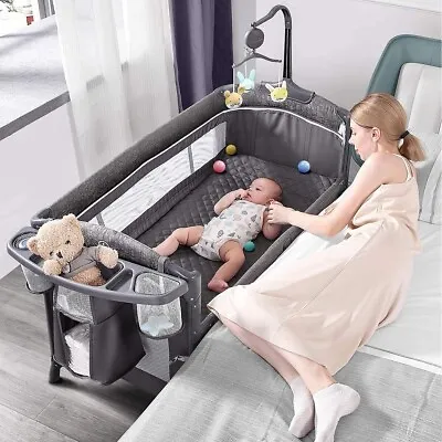 Baby Bassinet Bedside Crib Pack And Play With Mattress Diaper Changer And Play • $79.99
