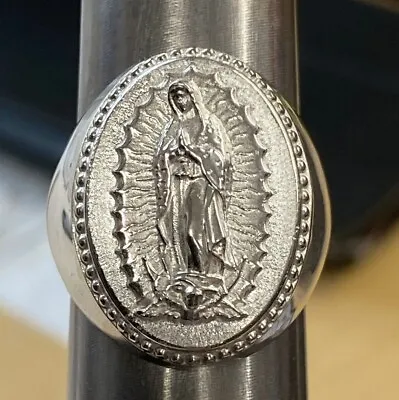 Virgin Mary Our Lady Of Guadalupe Ring Sterling Silver 925 Solid Heavy ~29grams • $139
