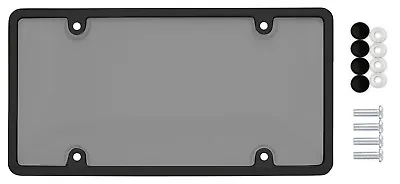 $8.95 • Buy Car Clear Tinted Smoked Tag License Plate Shield Cover & Frame 