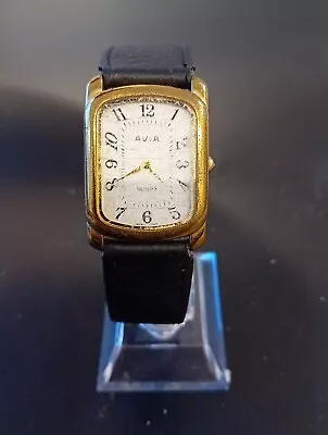 Retro Vintage Avia Quartz Tank Case Watch Mid Size Glass Grazed WO New Battery  • $12.43