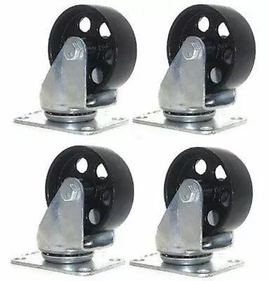 4 PC 3  Steel Metal Swivel Caster Roller Set Swival • $51.99