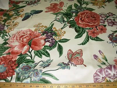 10 Yds Richloom  Birds Floral Butterflies Cotton  Upholstery Fabric For Less • $145