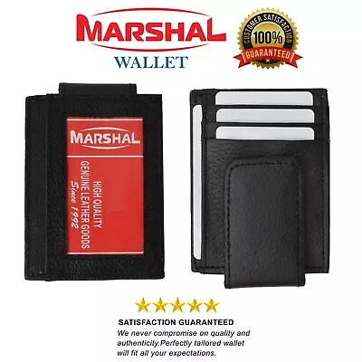 Mens Leather Money Clip Slim Front Pocket Wallet Magnetic ID Credit Card Holder • $10.99