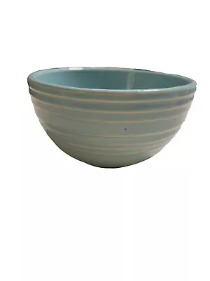 Vintage McCoy Pottery Beehive Ribbed Ring Aqua Turquoise Blue 5  Bowl USA  • $21.24