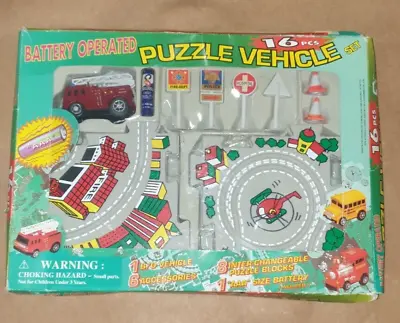 Battery Operated Puzzle Vehicle Set: 16 Pieces Fire Engine *FREE POSTAGE* • $89.46