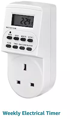 Basics Energy-Saving Weekly Electrical Timer Plug LCD 24 Hour 24HR UK 3 PIN 7day • £7.94