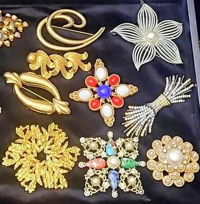 Mixed Lot Of Vintage Retro Brooches. Some Signed Sarah Coventry Celebrity • $45