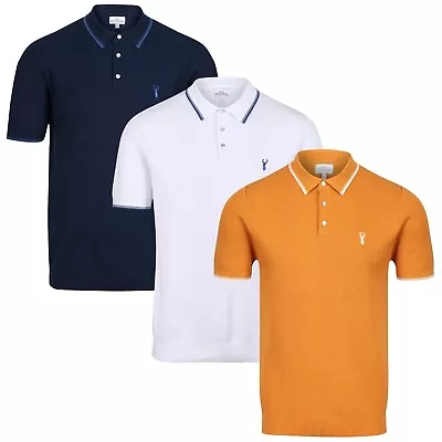 Waffle Knit Polo Shirt New Famous Brand Mens Short Sleeve Textured 3 Button Top • £12.99