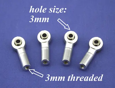 Alloy M3 Curved Steering Linkage Head For 1/10 RC Crawler Car Buggy Truck  -4PCS • $17.07