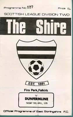 East Stirlingshire Stirling V Dunfermline Athletic 10 Apr 1979 League • £2.49