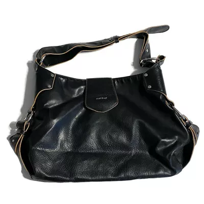 Matt & Nat Vegan Leather Handbag Shoulder Black Pebbled Large Hobo Style Purse • $15.98