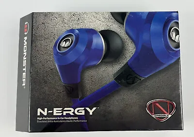 Monster N-ERGY High Performance In-Ear Headphones W/Control Talk COBALT BLUE NIB • $26.34