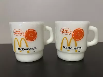 2 Vintage Fire King/Anchor Hocking McDonald's “Good Morning” Coffee Mugs • $26.26