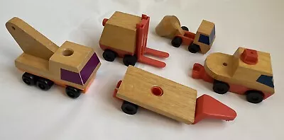 Vtg 1973 Mattel Preschool Motor Putt-Putt Construction Yard Vehicles Wood Cars • $10.49