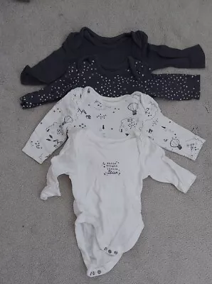 Set Of 4 Long Sleeve Baby Vests - 3-6months • £4.50