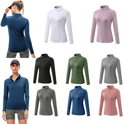 £14.27 • Buy Women Compression Long Sleeves Shirt Base Layer Warm Tops Gym Running Sports UK