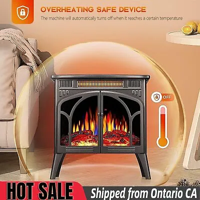 26.5'' Grey Electric Fireplace Stove Heater With 3D Flame From Ontario CA • $139.99