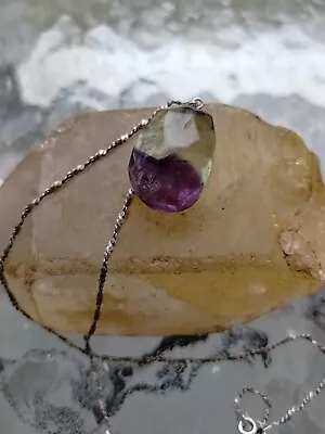 Vintage Faceted Amethyst 925 Crystal Stone Pendant With Sterling Silver Chain • $60