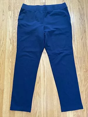 Pure Jill L Dark Navy  Slim Leg Pull On Stretch Casual Pockets NWOT • $34.50