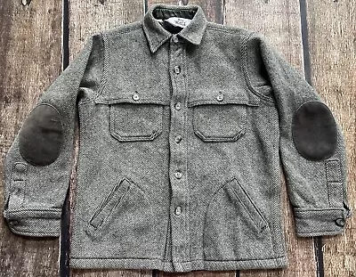 Vintage Woolrich Wool Blend Usa Made Elbow Patch Jacket Gray Mens Small Euc • $69.99