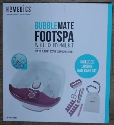 HoMedics Bubble Mate Foot Spa With Luxury Nail Kit Included New Boxed Unused • £44.96