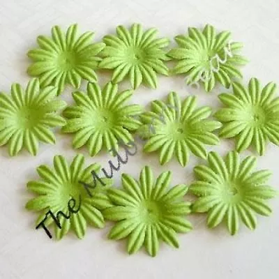 20 1  Green MULBERRY PAPER DAISY FLOWERS For Cards • $1.79