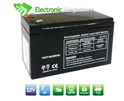 Batterie 12v 22ah ANFEL - Batteria Al Piombo Ricaricabile 12v 7ah 7,2ah 20hr Per Allarmi Antifurti Alimentation 12 V - Foto 5