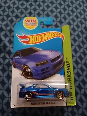 Hot Wheels 2014 HW Workshop Nissan Skyline Gt-R (R34) Blue   230/250 • $17.99