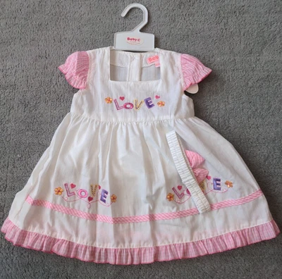 £2.99 • Buy BNWT Stunning Baby Girls 12-18 Months Dress & Knickers Set NEW + Headband