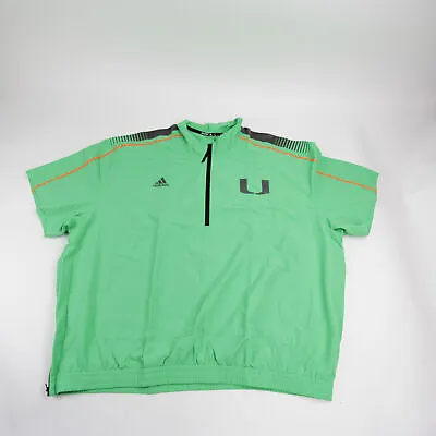 Miami Hurricanes Adidas Aeroready Pullover Men's Green/Gray New • $54.99