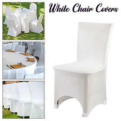 £169.99 • Buy Wedding Party Chair Seat Covers Slip Stretch Dining Removable White Chair Covers