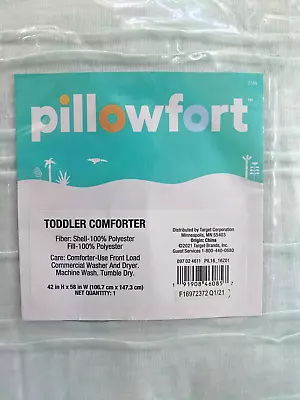 NEW PIllowfort Toddler Size Light Blue Comforter Polyester Bedding 42” X 58” • $39