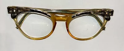 Vtg 1950s CAT EYE Ladies Womens Granny Glasses Eyeglasses Rhinestones • $7.99