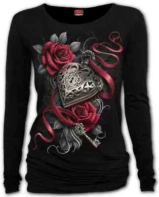 £21.99 • Buy Spiral Direct New Release HEART LOCKET Long Sleeve Viscose,Gothic Roses/Goth/Top