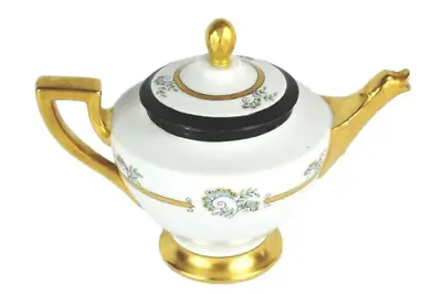 Haas & Czjzek 1792 H&C Schlaggenwald Gold Trim Teapot  Bohemian Signed • $57.99