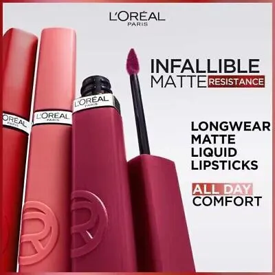 L'Oreal Paris Infallible Matte Resistance Lipstick *CHOOSE SHADE* BRAND NEW • £8.99