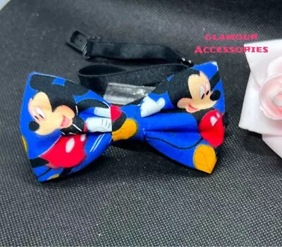 Disney Mickey Mouse Bow Tie Necktie Dickie Kids Boys Costume Fabric Toy Page Boy • £5.99