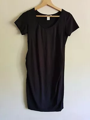 H&M Mama Maternity Size M Short Sleeve T-shirt Dress - Black • £7.50