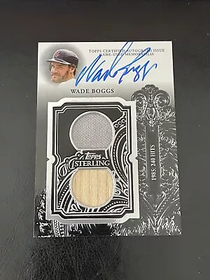 2023 Topps Sterling Wade Boggs Game Used Jersey Bat On Card Auto Autograph /25 • $89