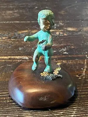 Vintage 1972 Malcolm Moran Bronze Baby Toddler Sculpture • $119.95